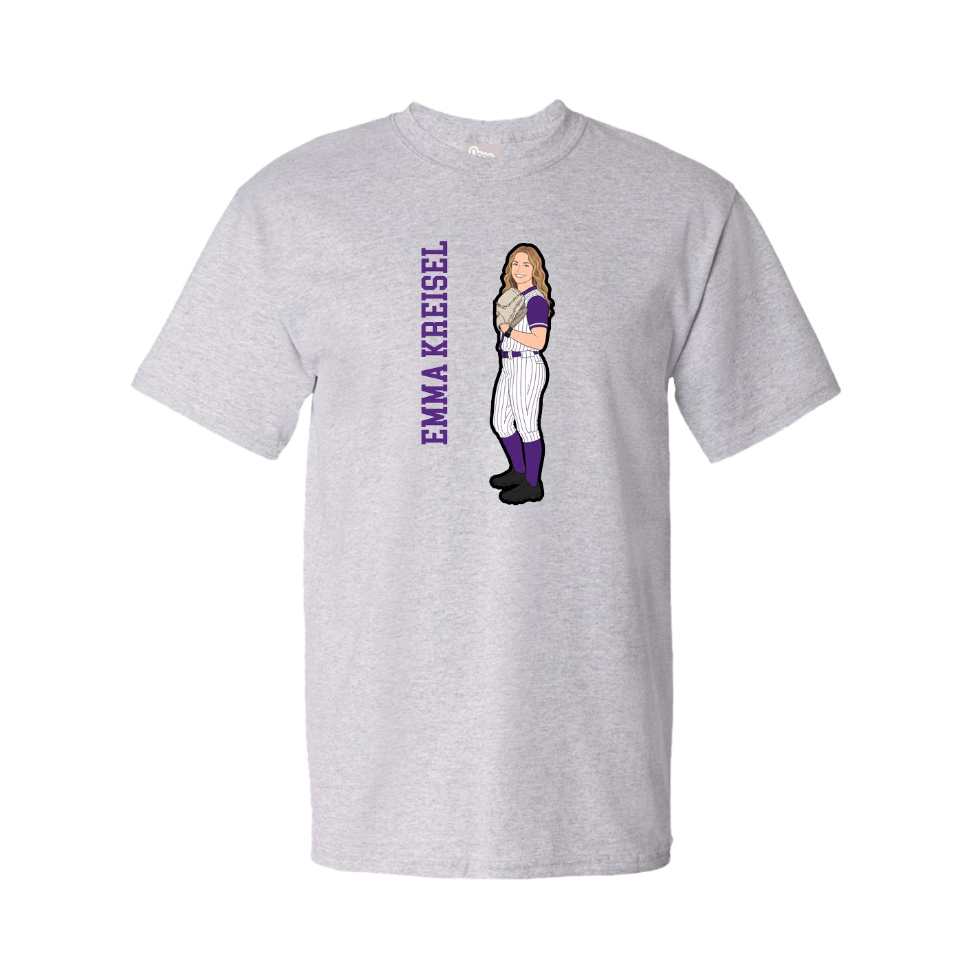 Tee — Name Vertical in Grey