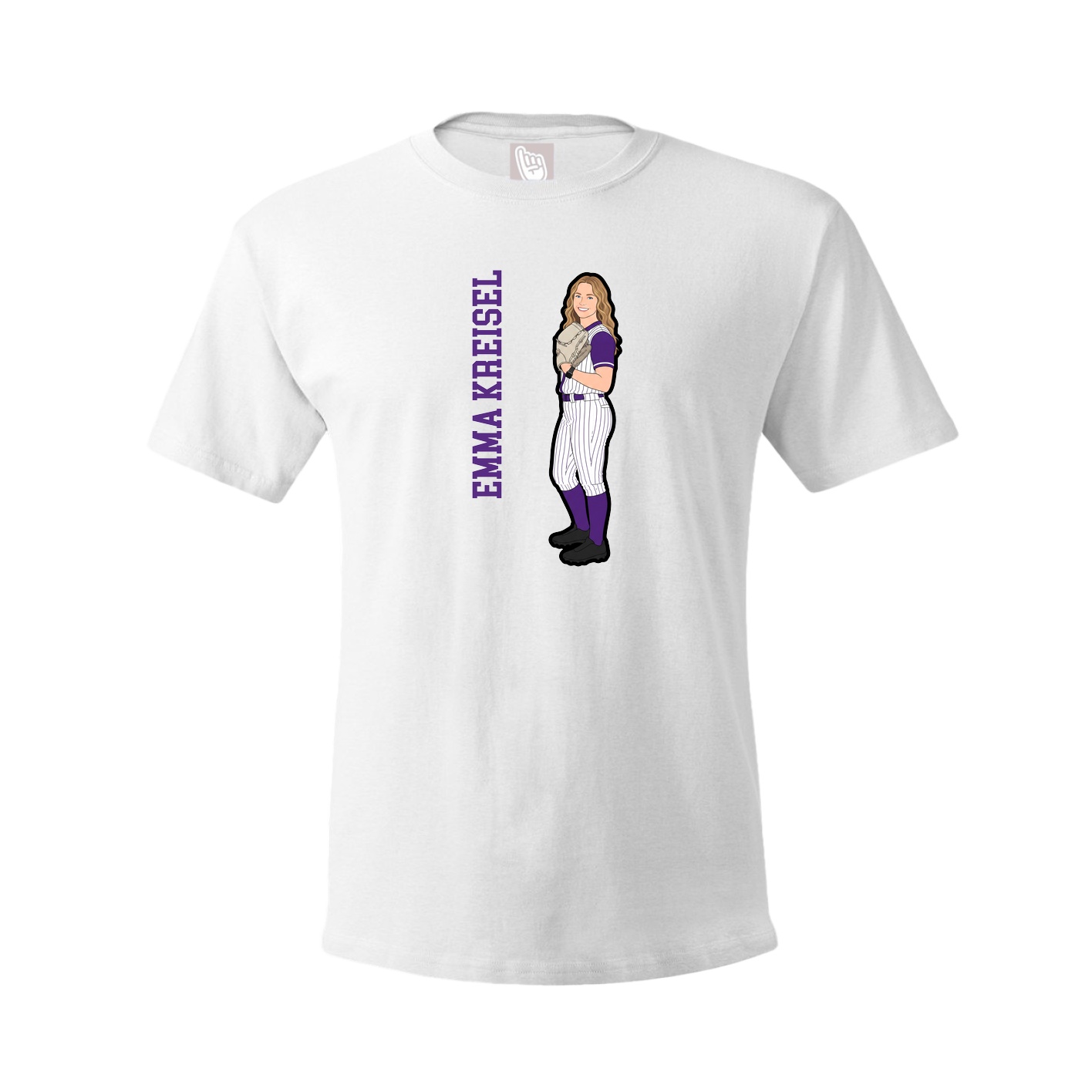 Youth Tee — Name Vertical in White