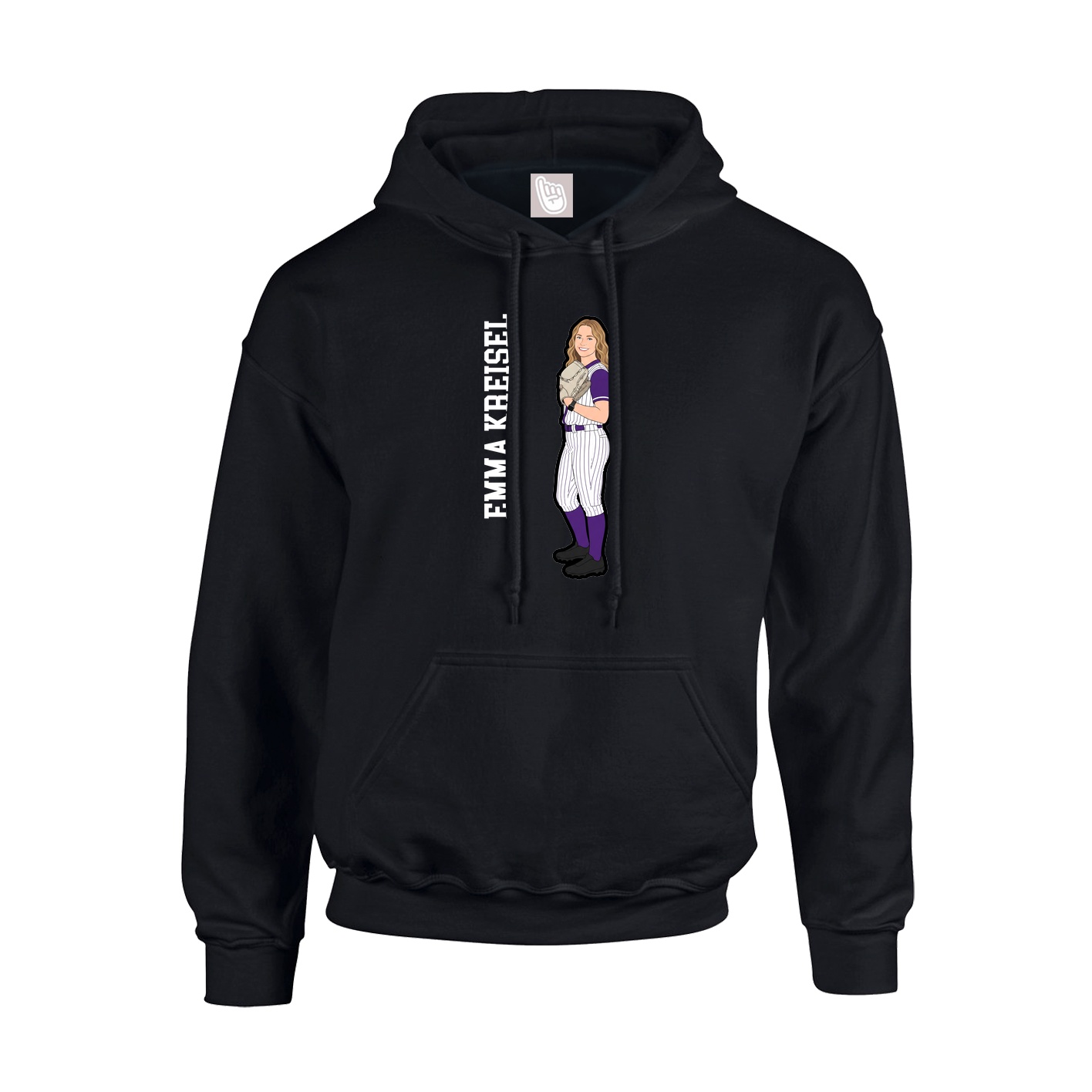Youth Hoodie — Name Vertical in Black