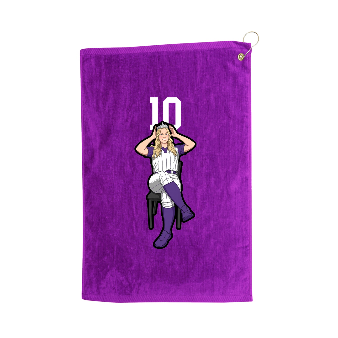 Golf Towel — Number Top in Purple
