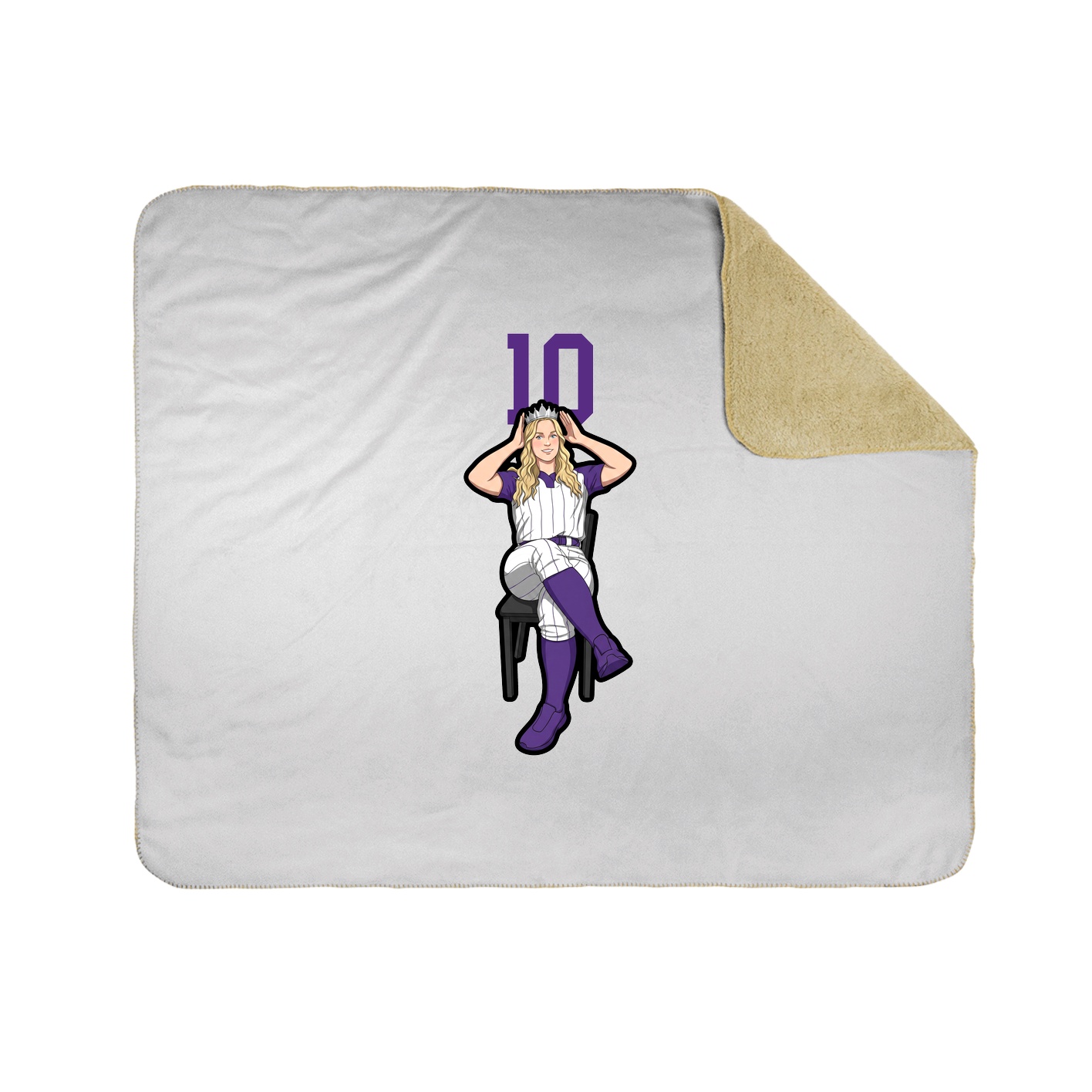 Throw Blanket — Number Top in White