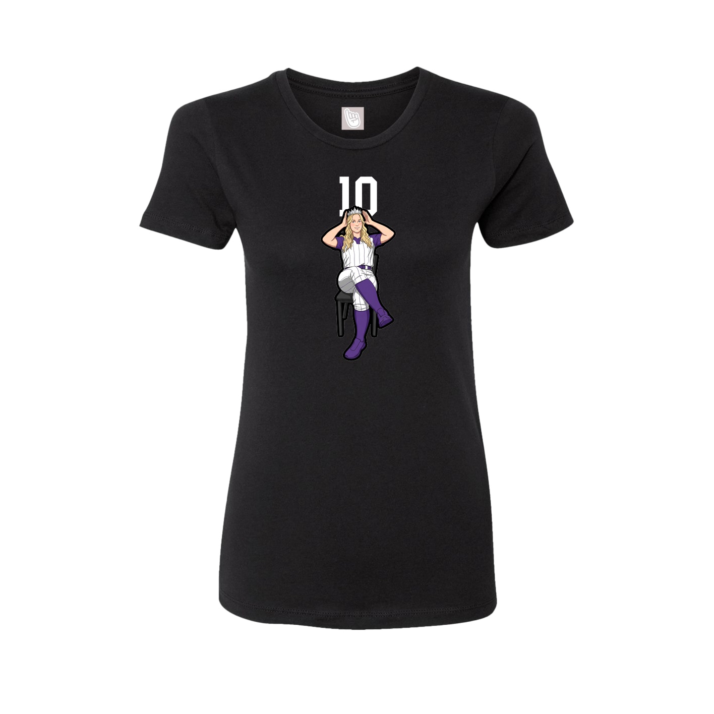 Womens Tee — Number Top in Black