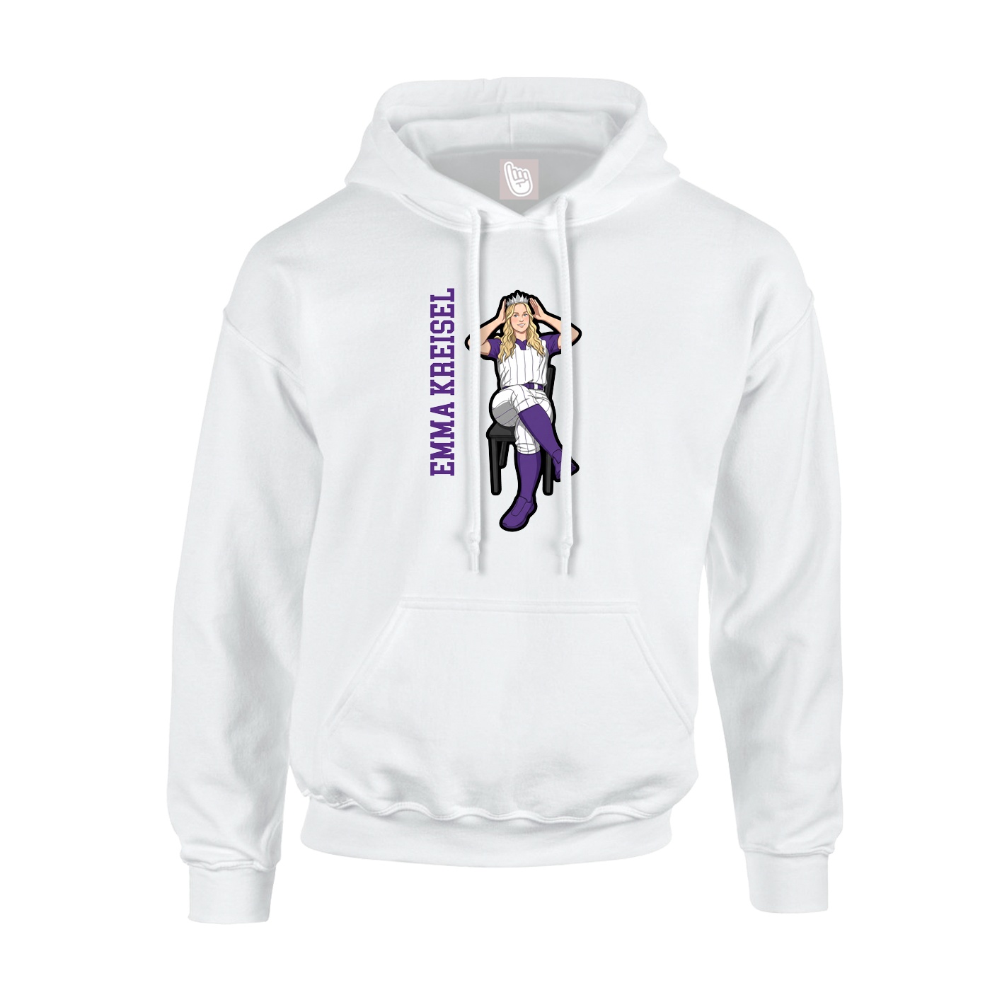 Hoodie — Name Vertical in White