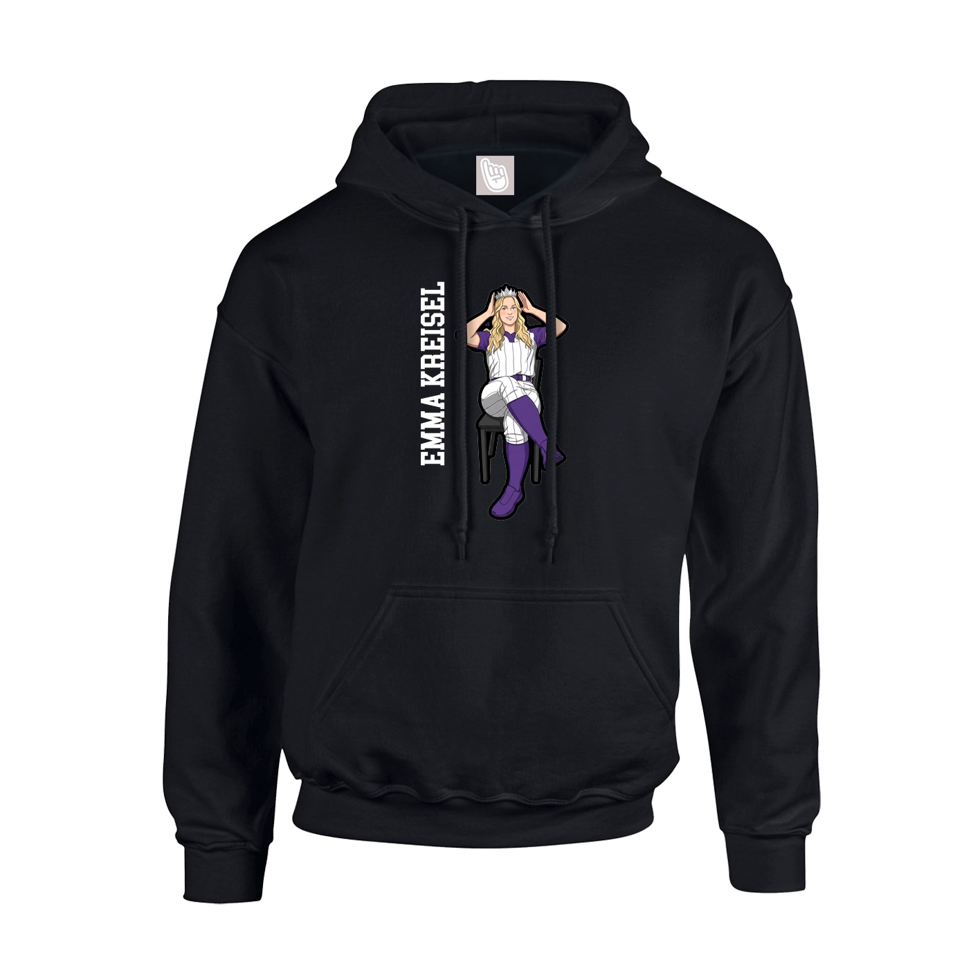 Youth Hoodie — Name Vertical in Black