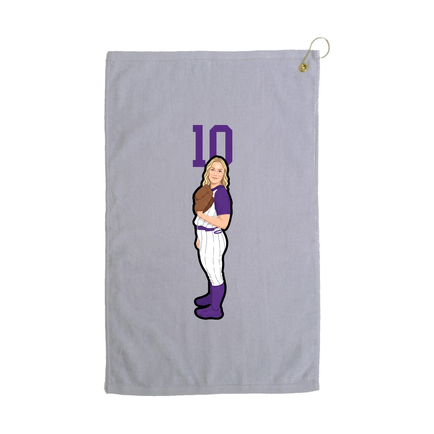 Golf Towel — Number Top in Grey