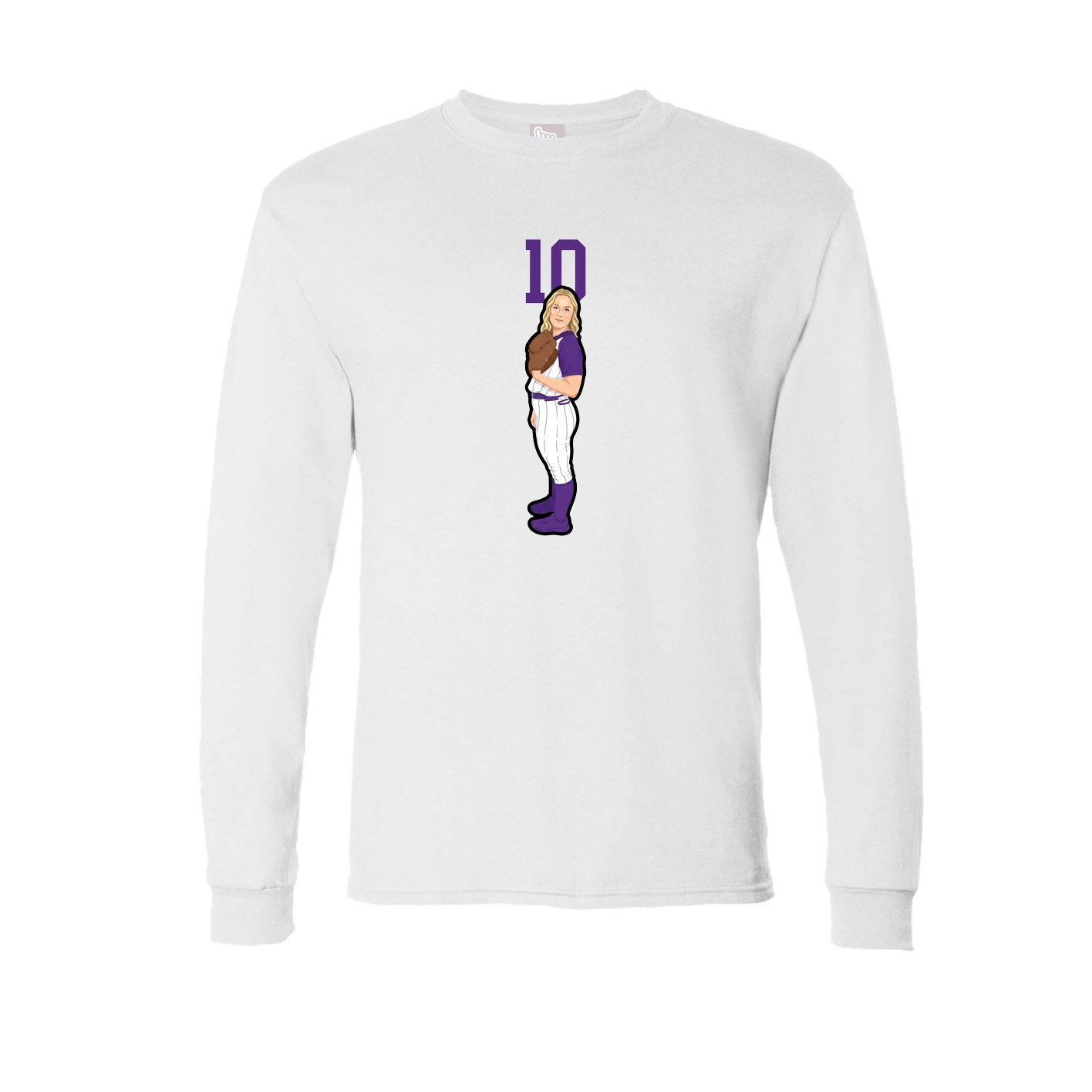 Long Sleeve Tee — Number Top in White