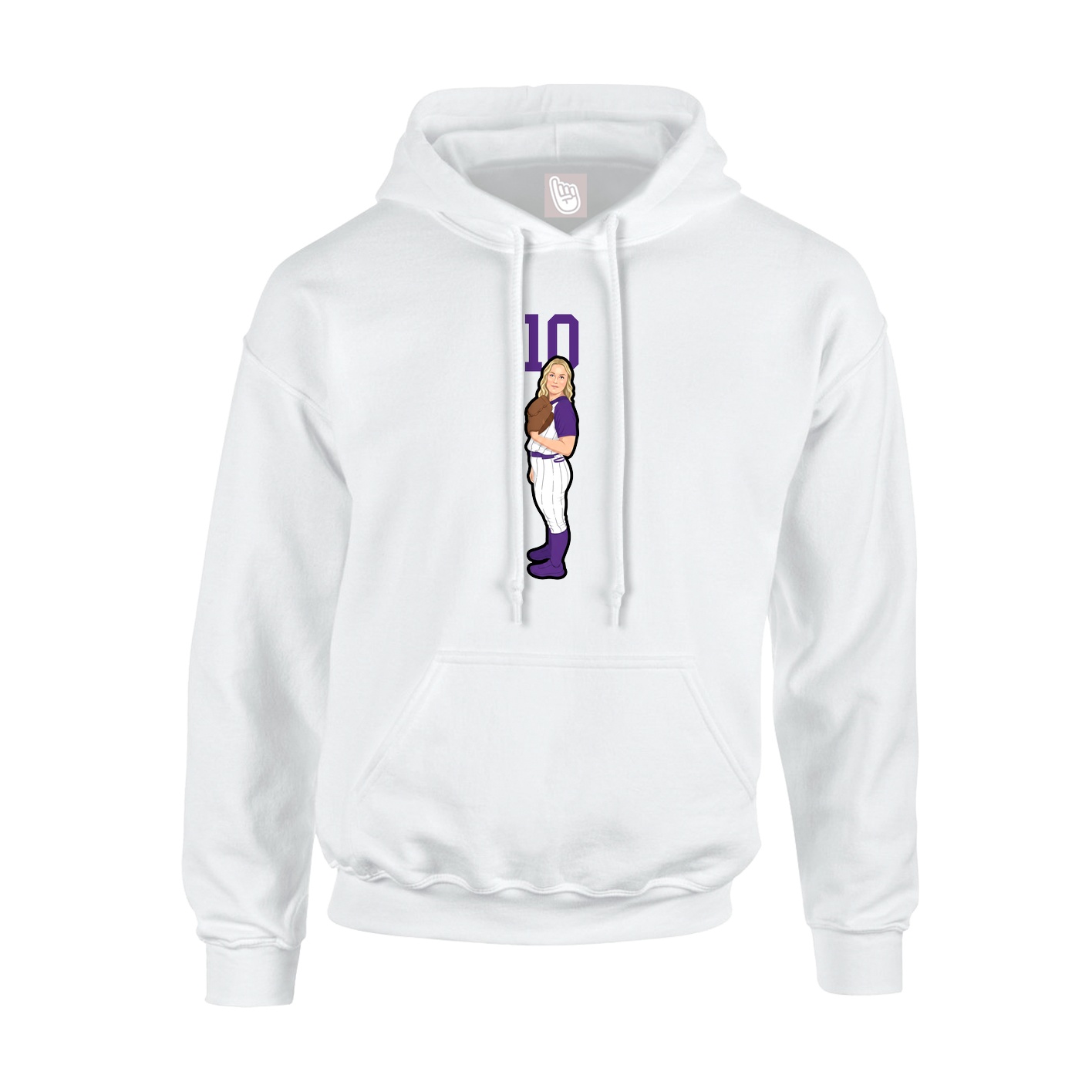 Hoodie — Number Top in White