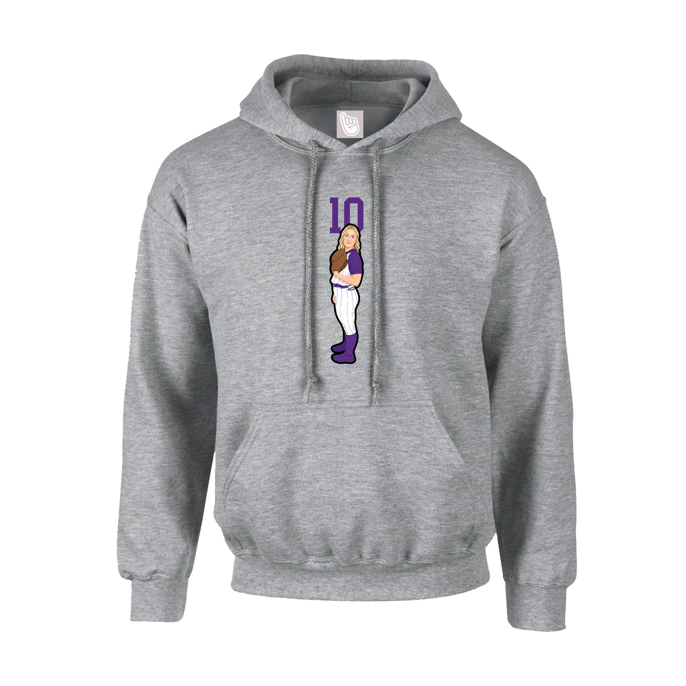 Youth Hoodie — Number Top in Grey