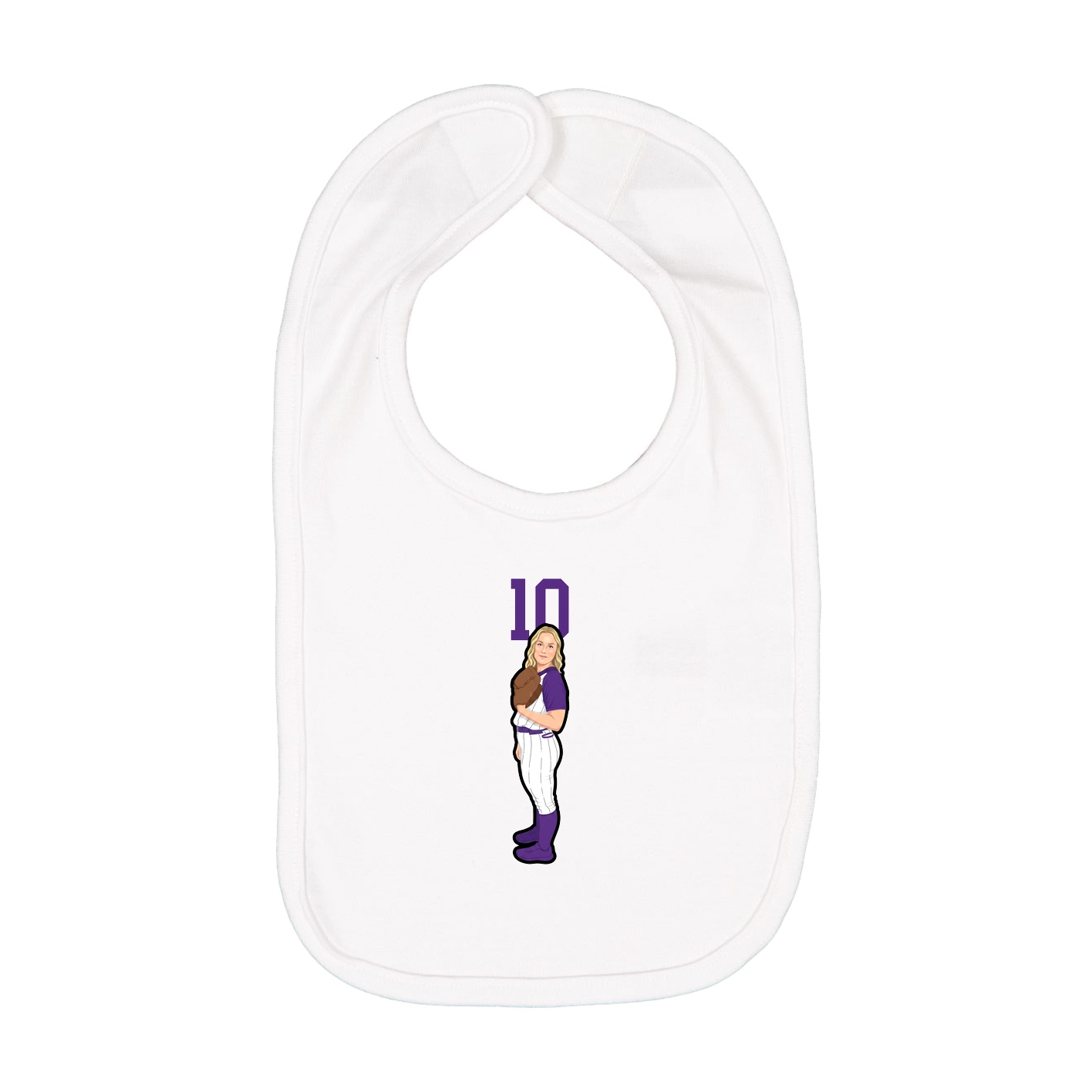 Infant Bib — Number Top in White