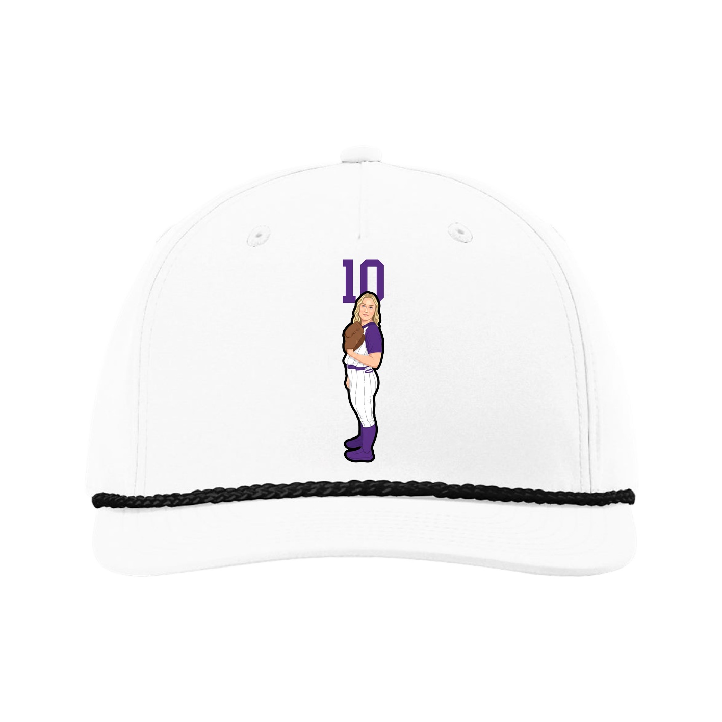 Five-Panel Classic Rope Cap — Number Top in White