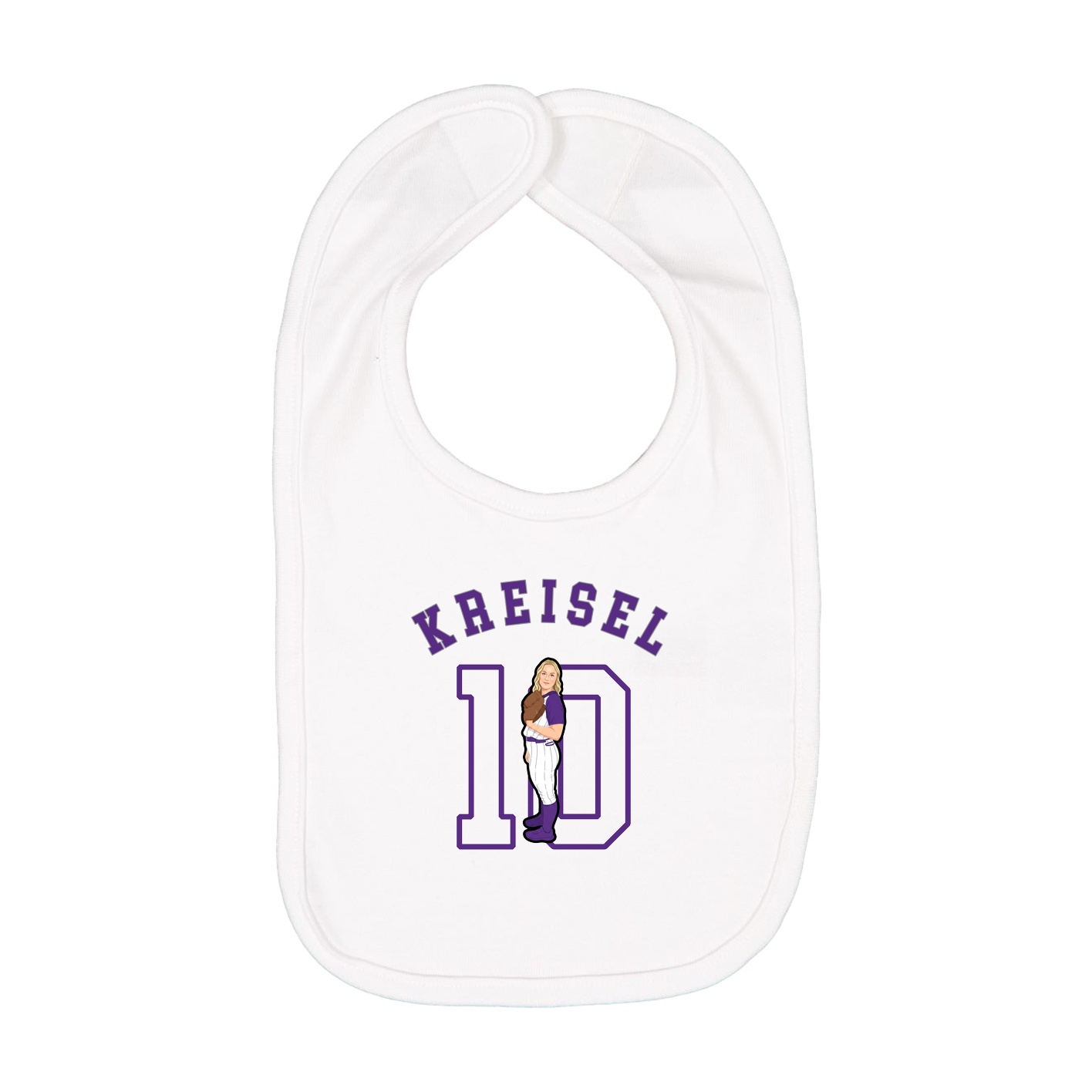Infant Bib — Shirsey Arch in White