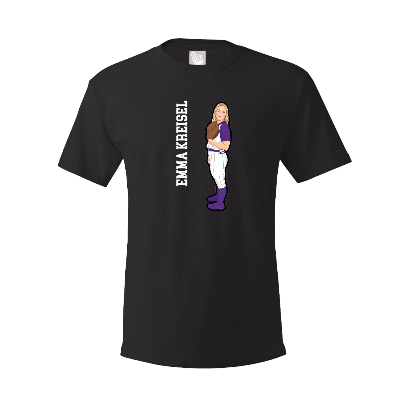 Youth Tee — Name Vertical in Black