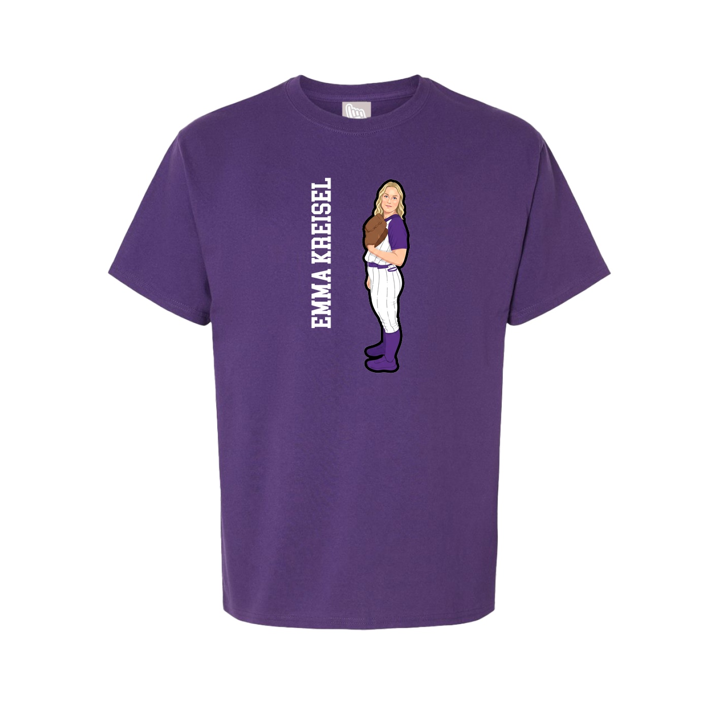 Youth Tee — Name Vertical in Purple
