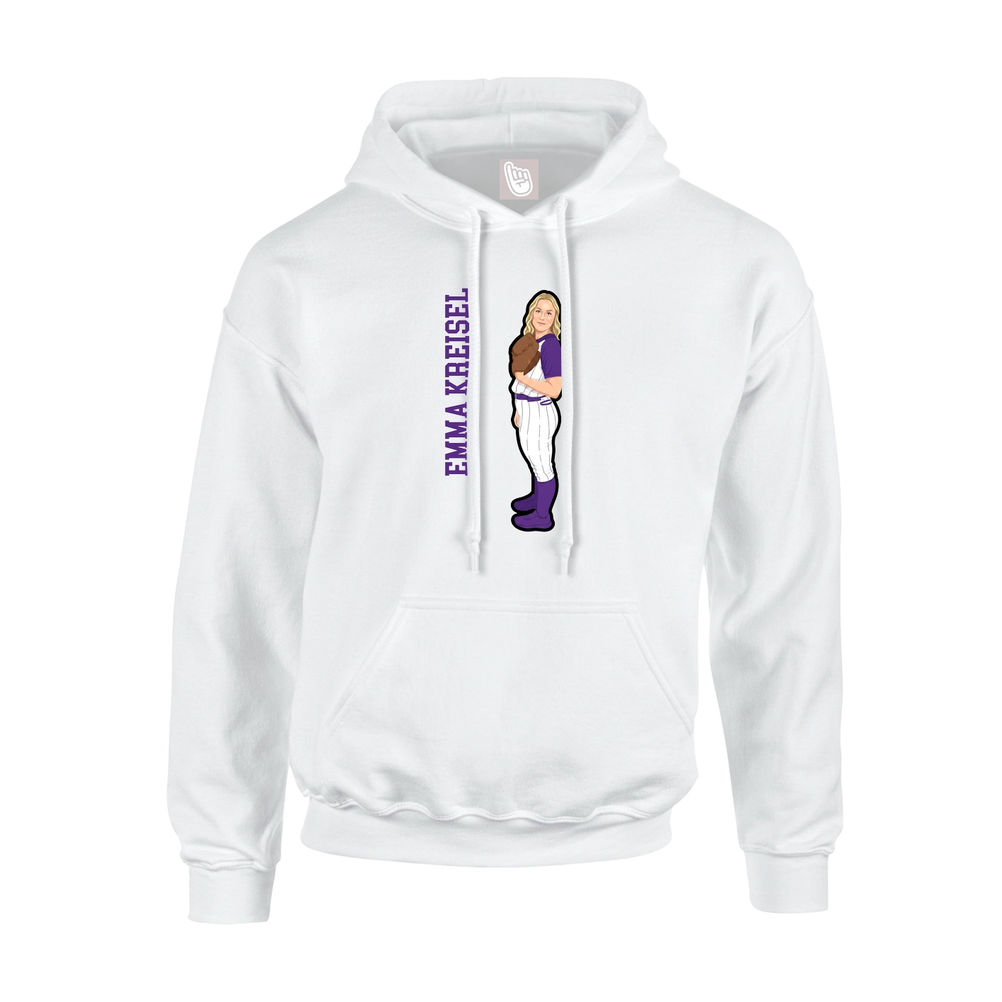Youth Hoodie — Name Vertical in White
