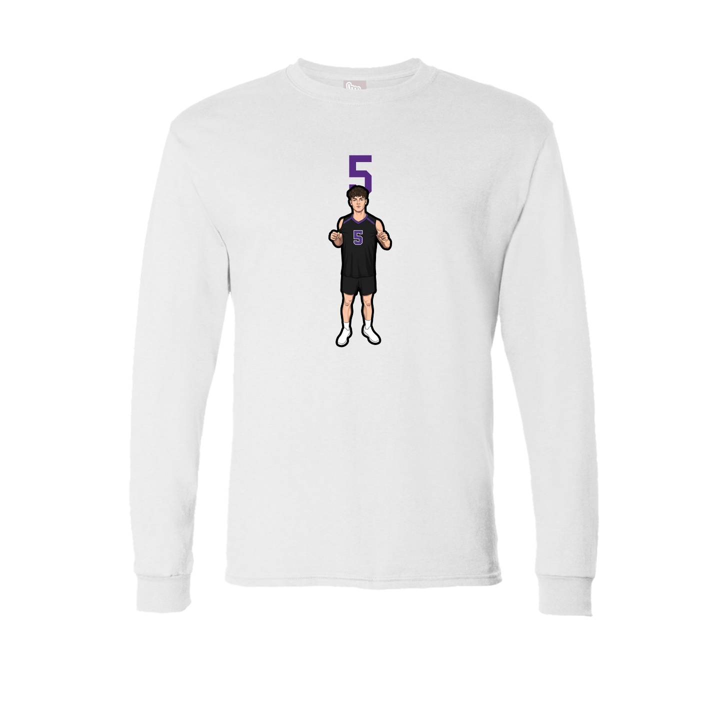 Long Sleeve Tee — Number Top in White