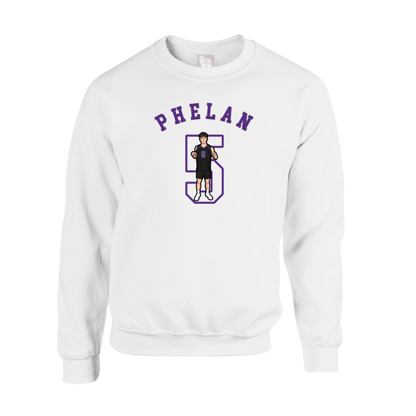 Fleece Crew — Shirsey Arch in White
