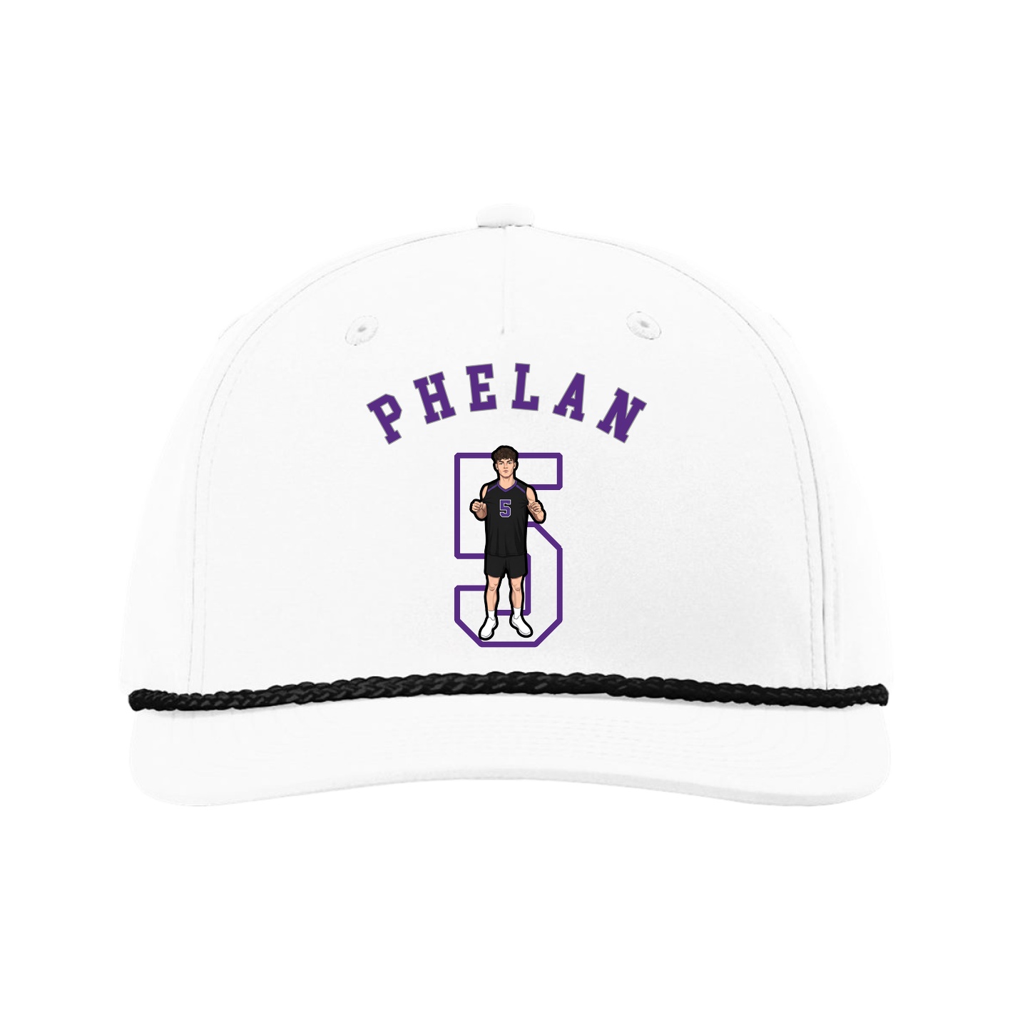 Five-Panel Classic Rope Cap — Shirsey Arch in White