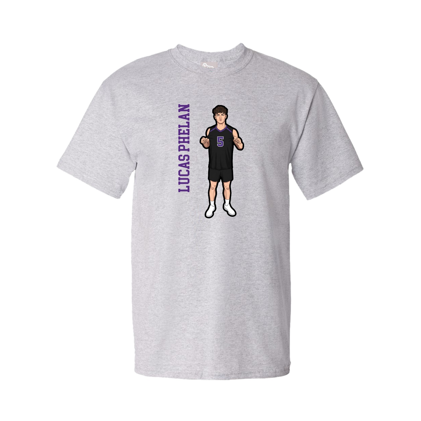 Tee — Name Vertical in Grey