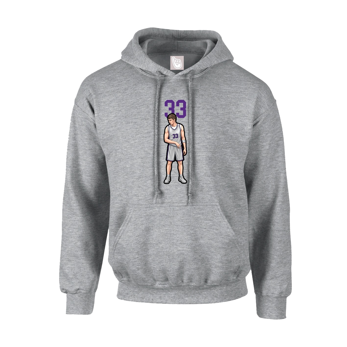 Youth Hoodie — Number Top in Grey