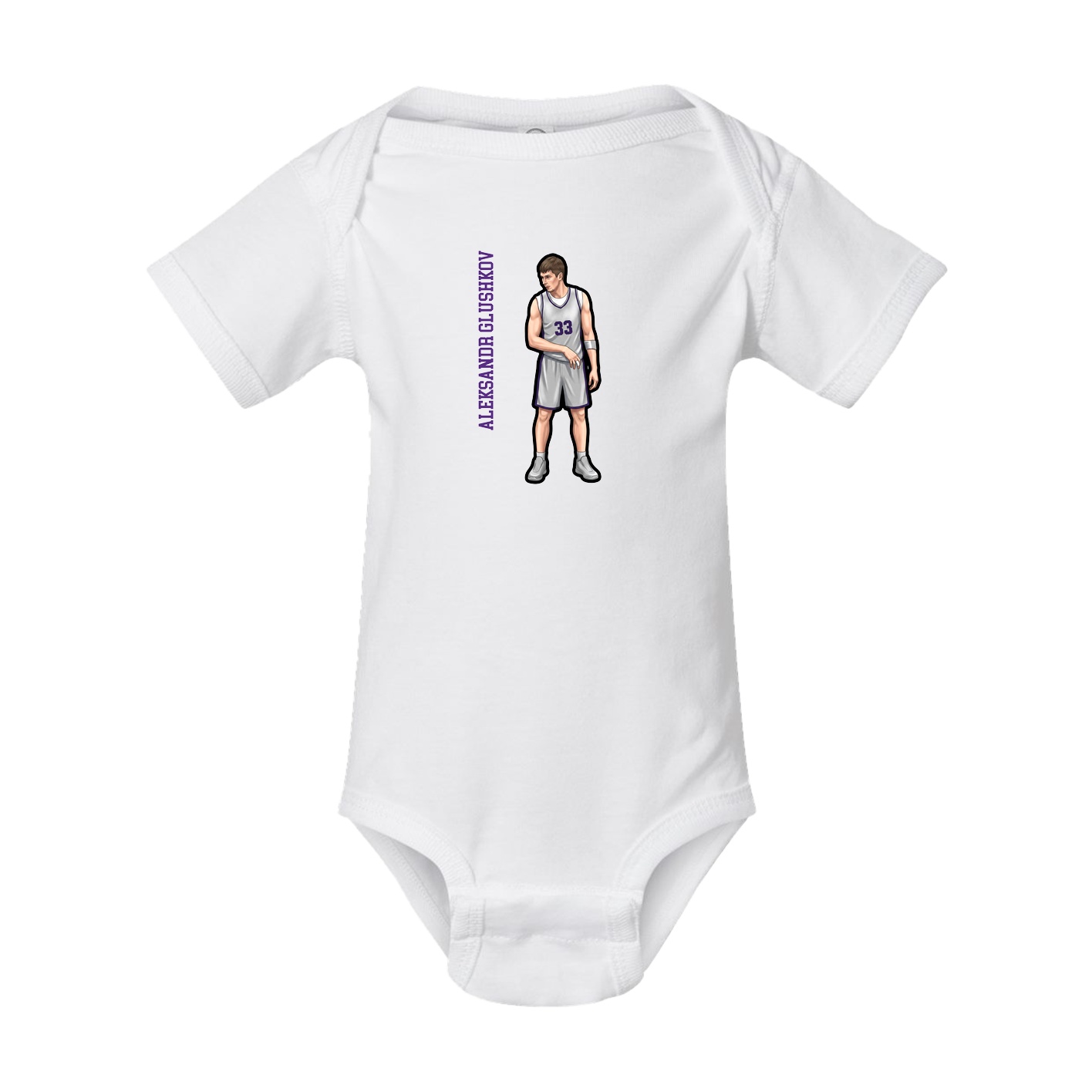 Baby Onesie — Name Vertical in White