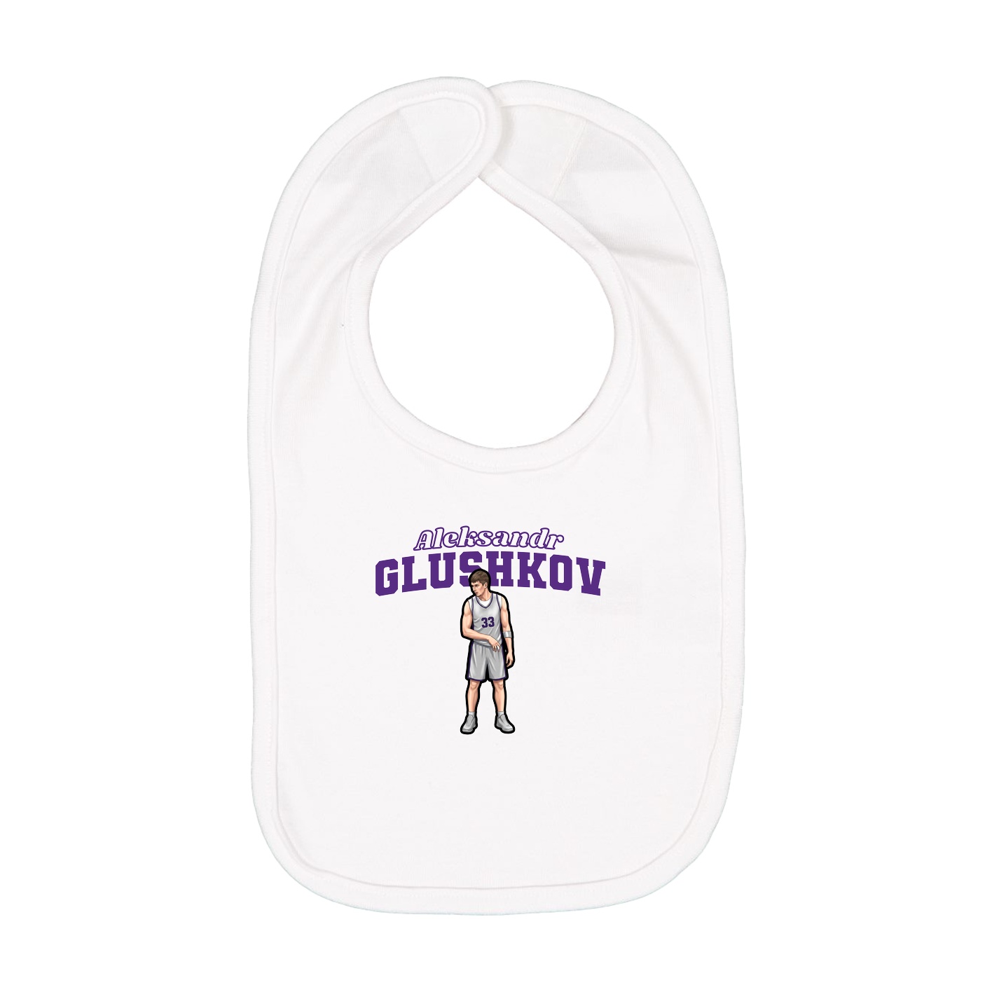 Infant Bib — Name Arch in White