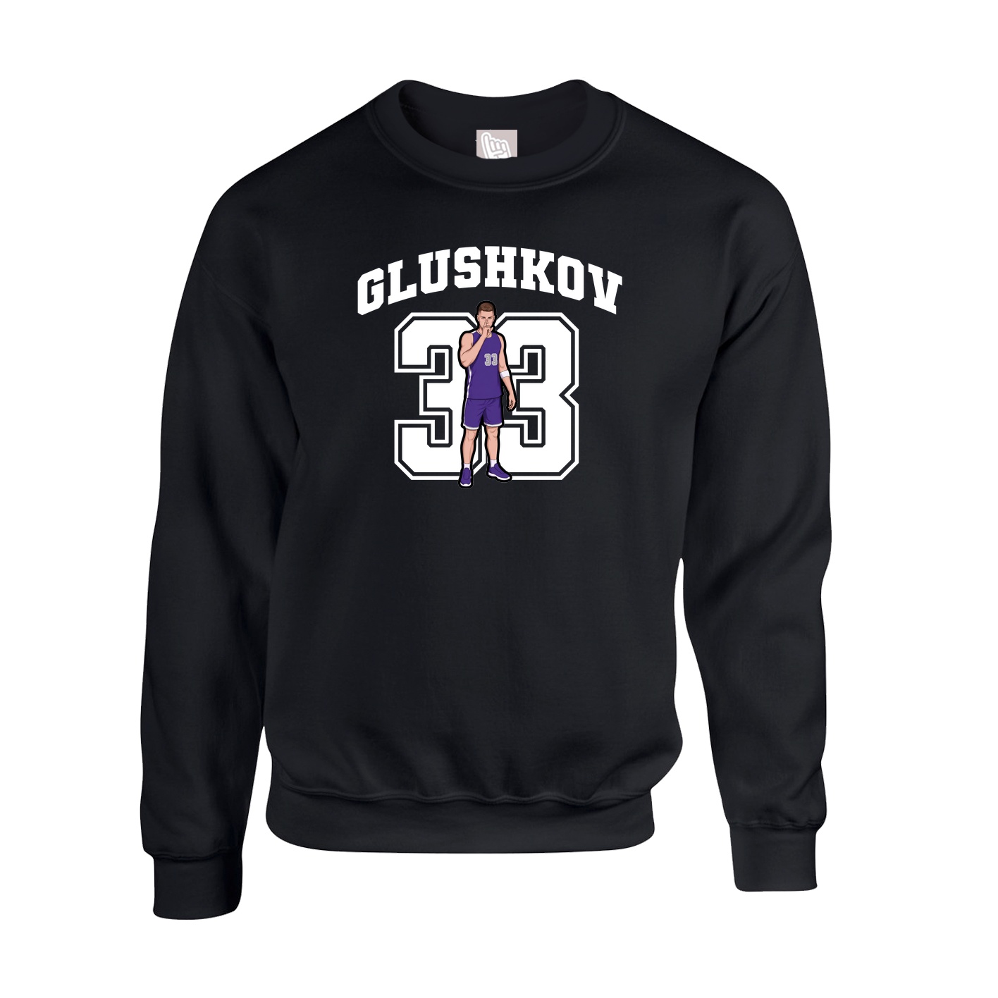 Fleece Crew — Number in Black
