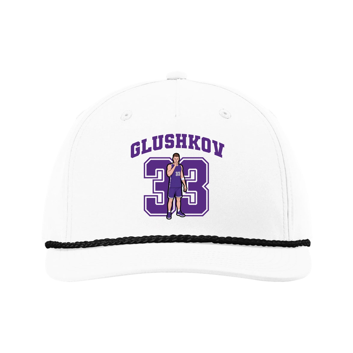Five-Panel Classic Rope Cap — Number in White