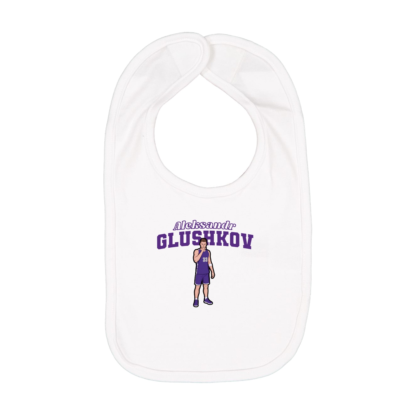 Infant Bib — Name Arch in White