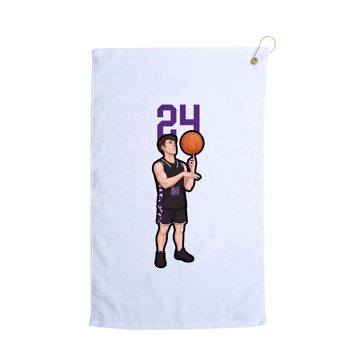 Golf Towel — Number Top in White