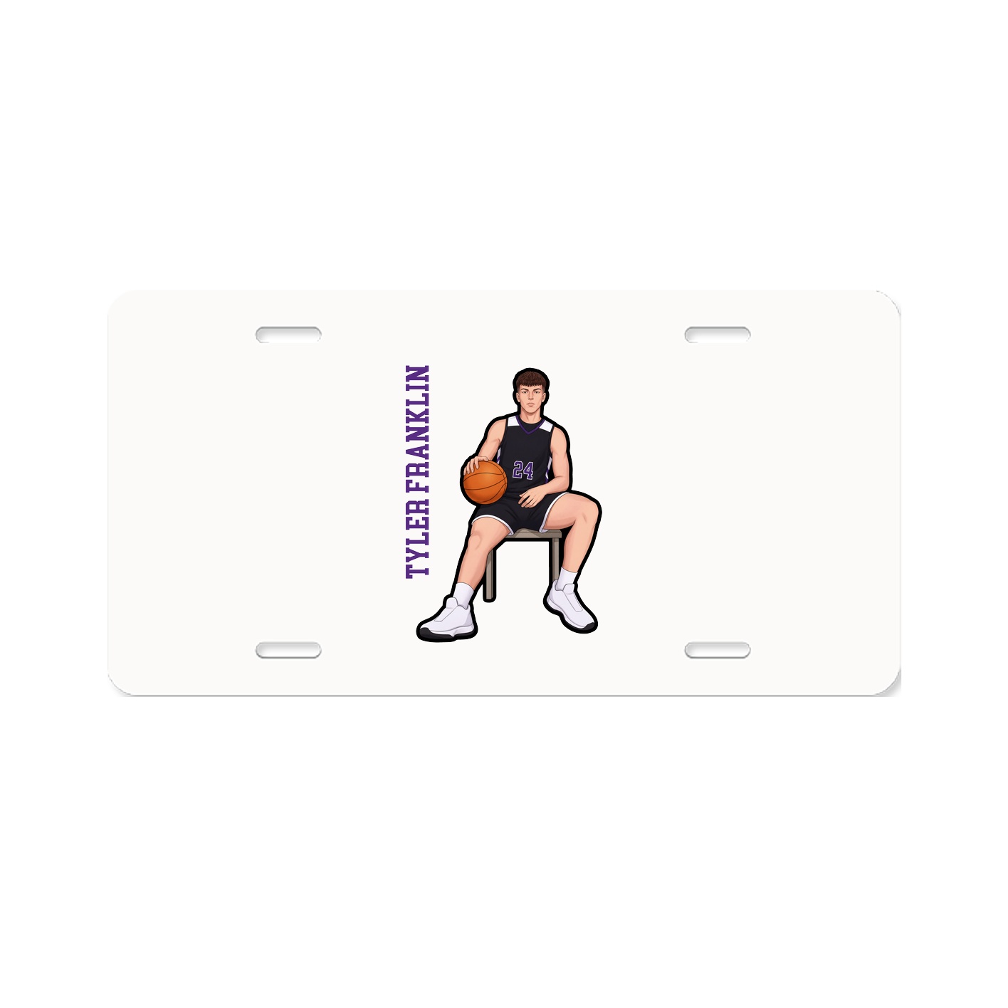 License Plate — Name Vertical in Classic