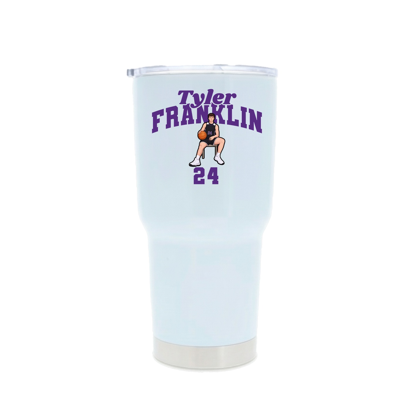 30oz Stainless Steel Tumbler — Signature Arch in White