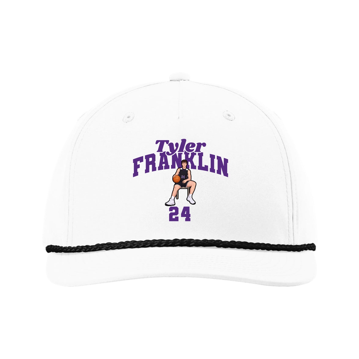Five-Panel Classic Rope Cap — Signature Arch in White
