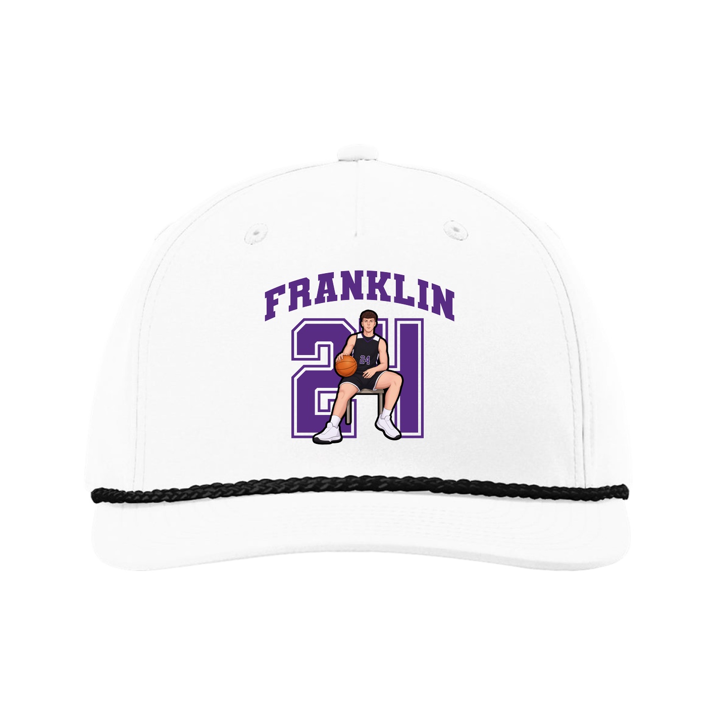 Five-Panel Classic Rope Cap — Number in White