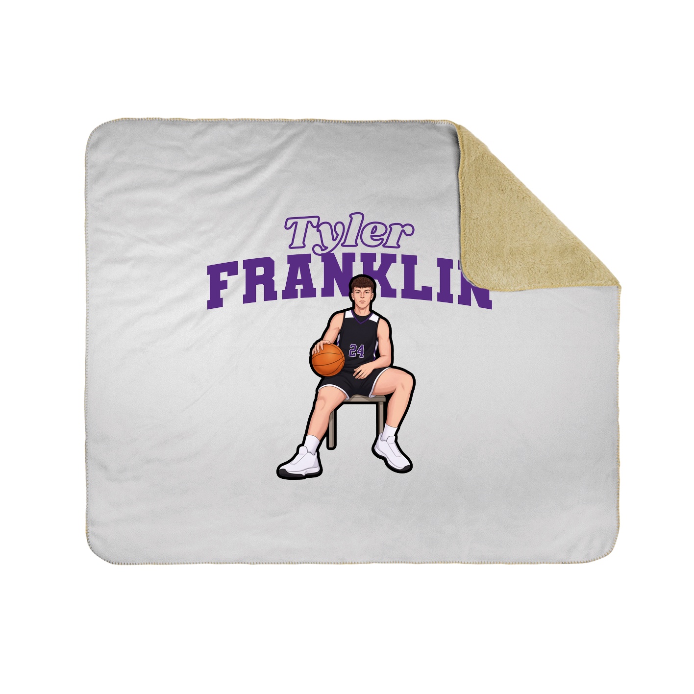Throw Blanket — Name Arch in White