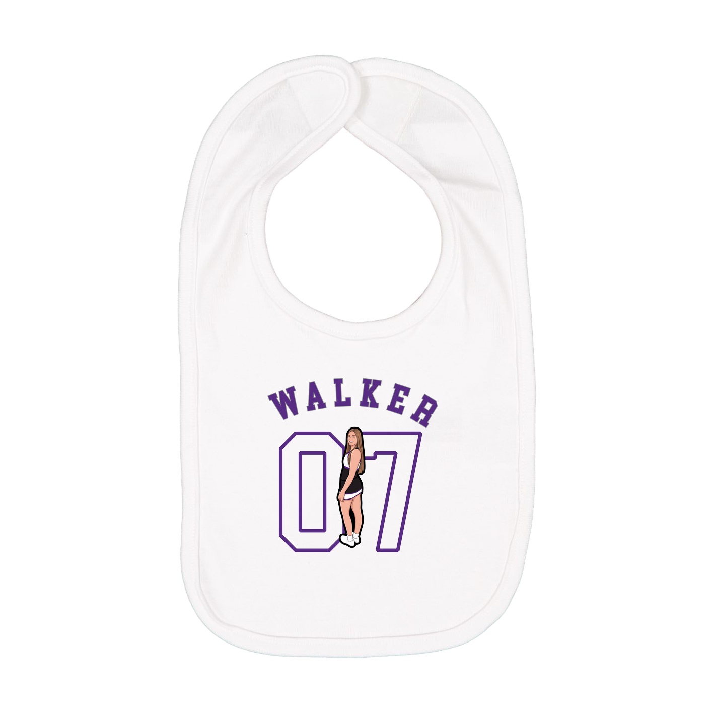 Infant Bib — Shirsey Arch in White