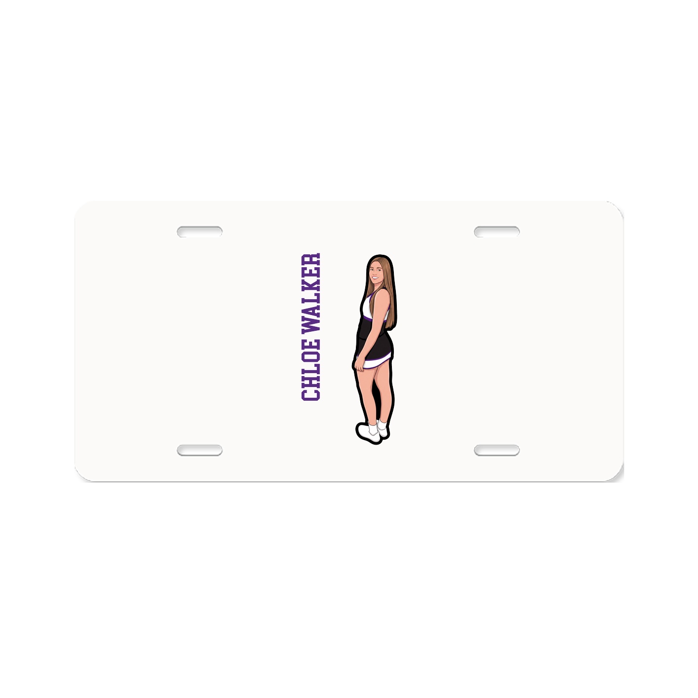 License Plate — Name Vertical in Classic