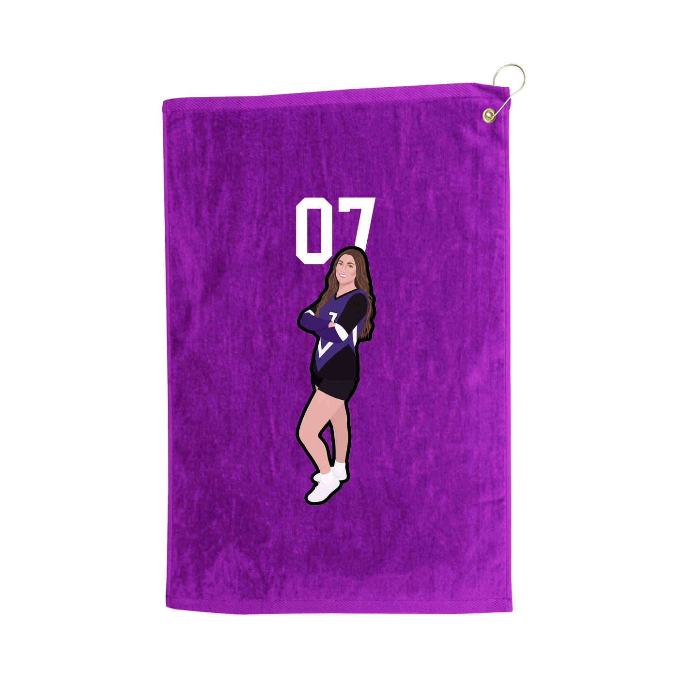 Golf Towel — Number Top in Purple