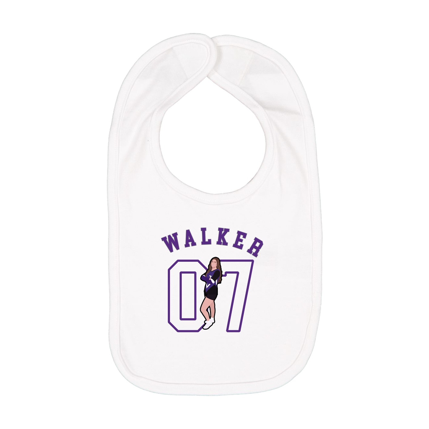 Infant Bib — Shirsey Arch in White