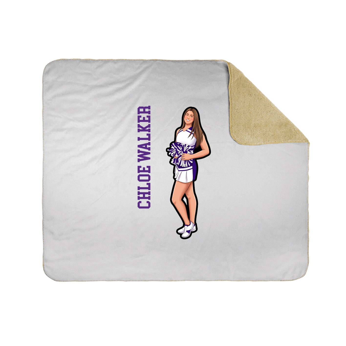 Throw Blanket — Name Vertical in White