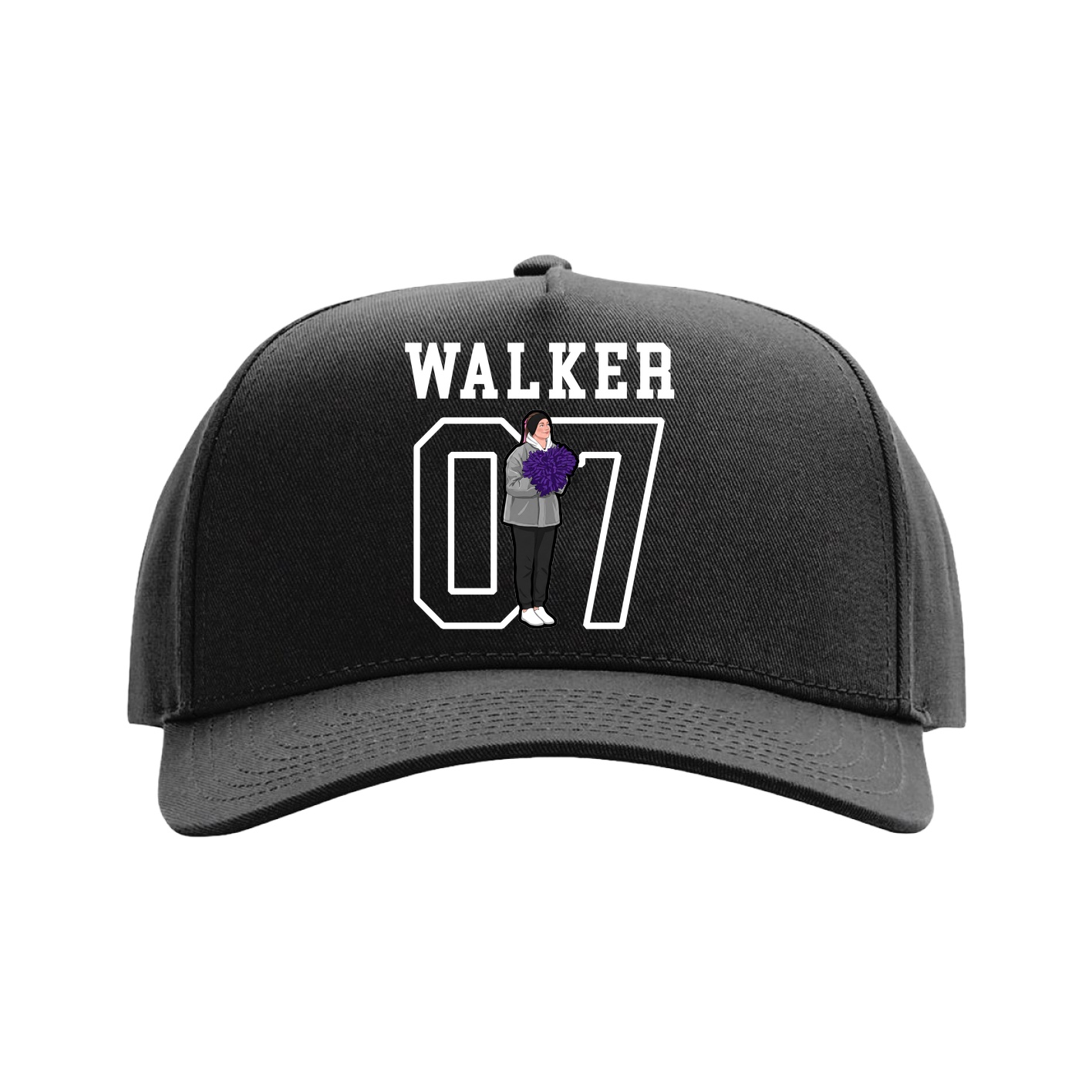 Full Fabric Five-Panel Champ Cap — Shirsey in Black
