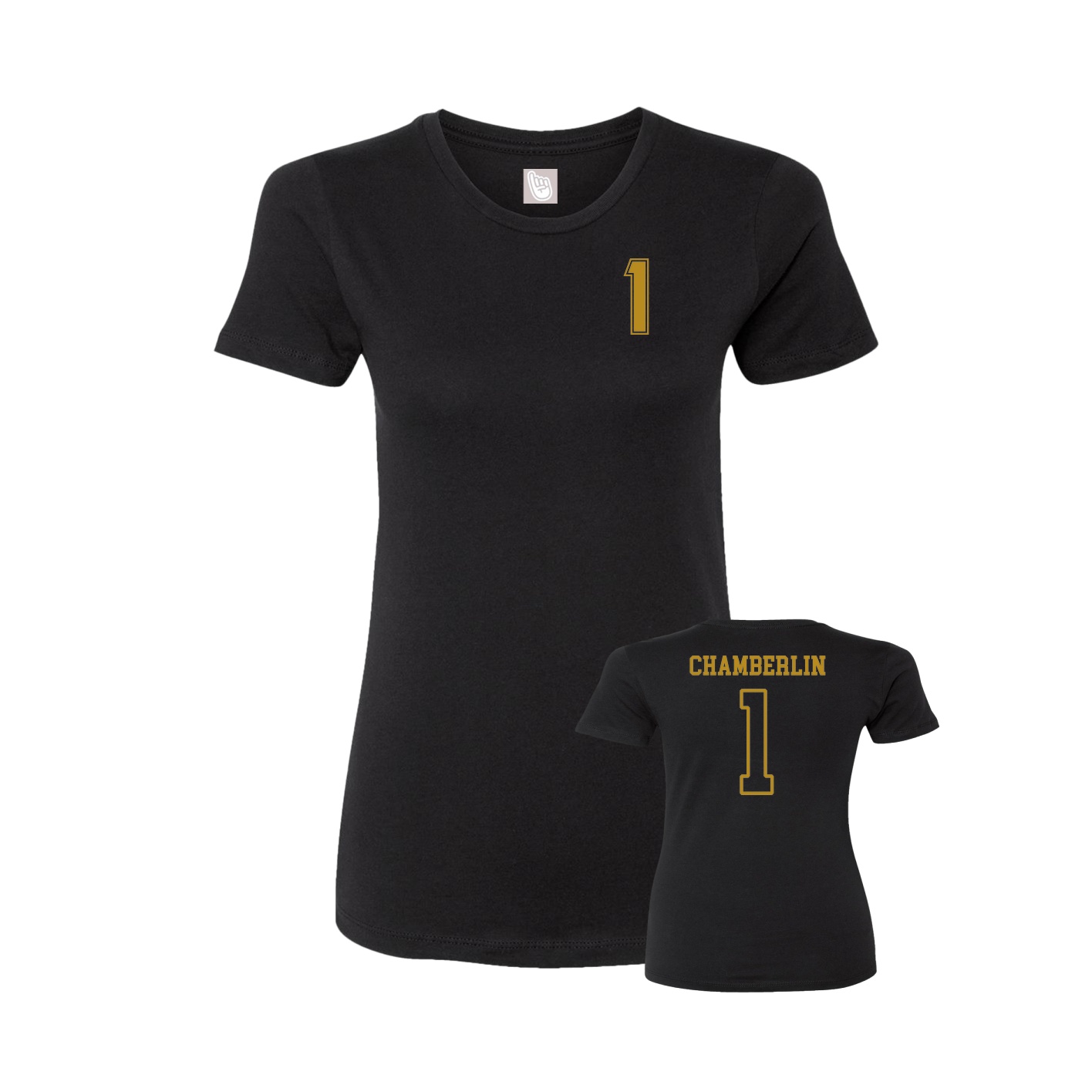 Fitted Women's Tee — Chest Back in Black