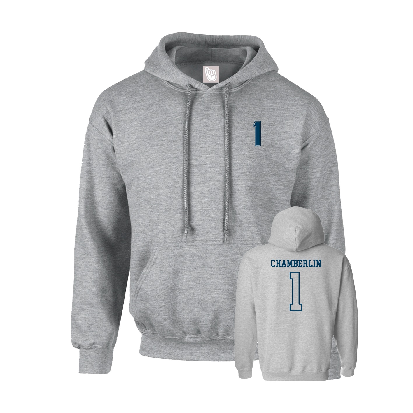Hoodie — Chest Back in Grey
