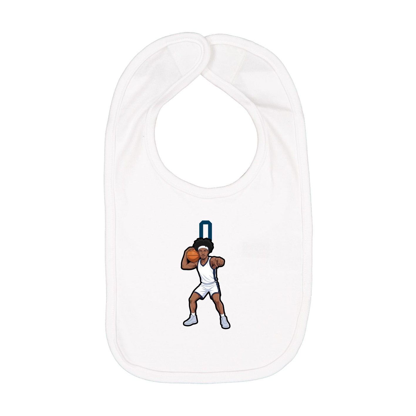 Infant Bib — Number Top in White