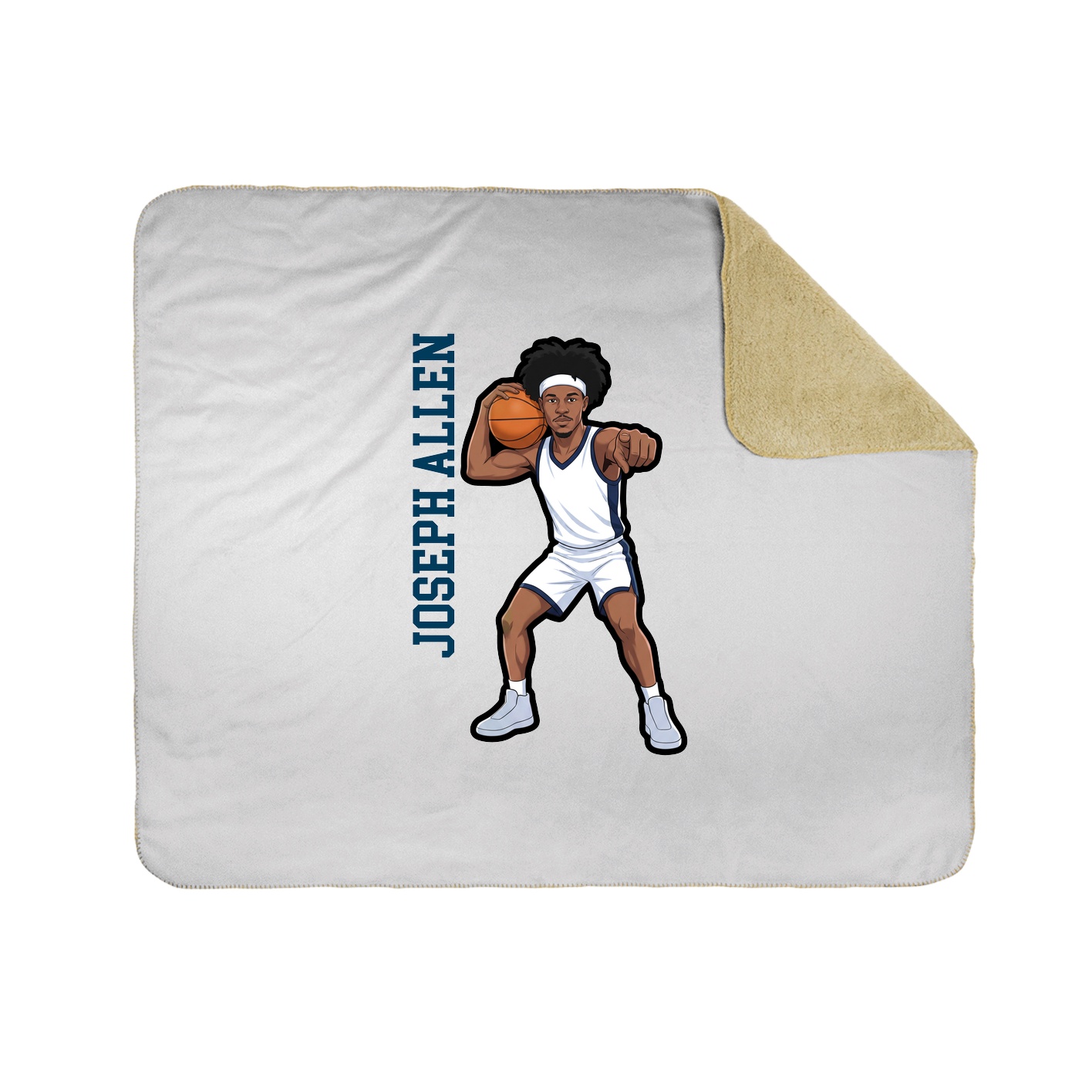 Throw Blanket — Name Vertical in White
