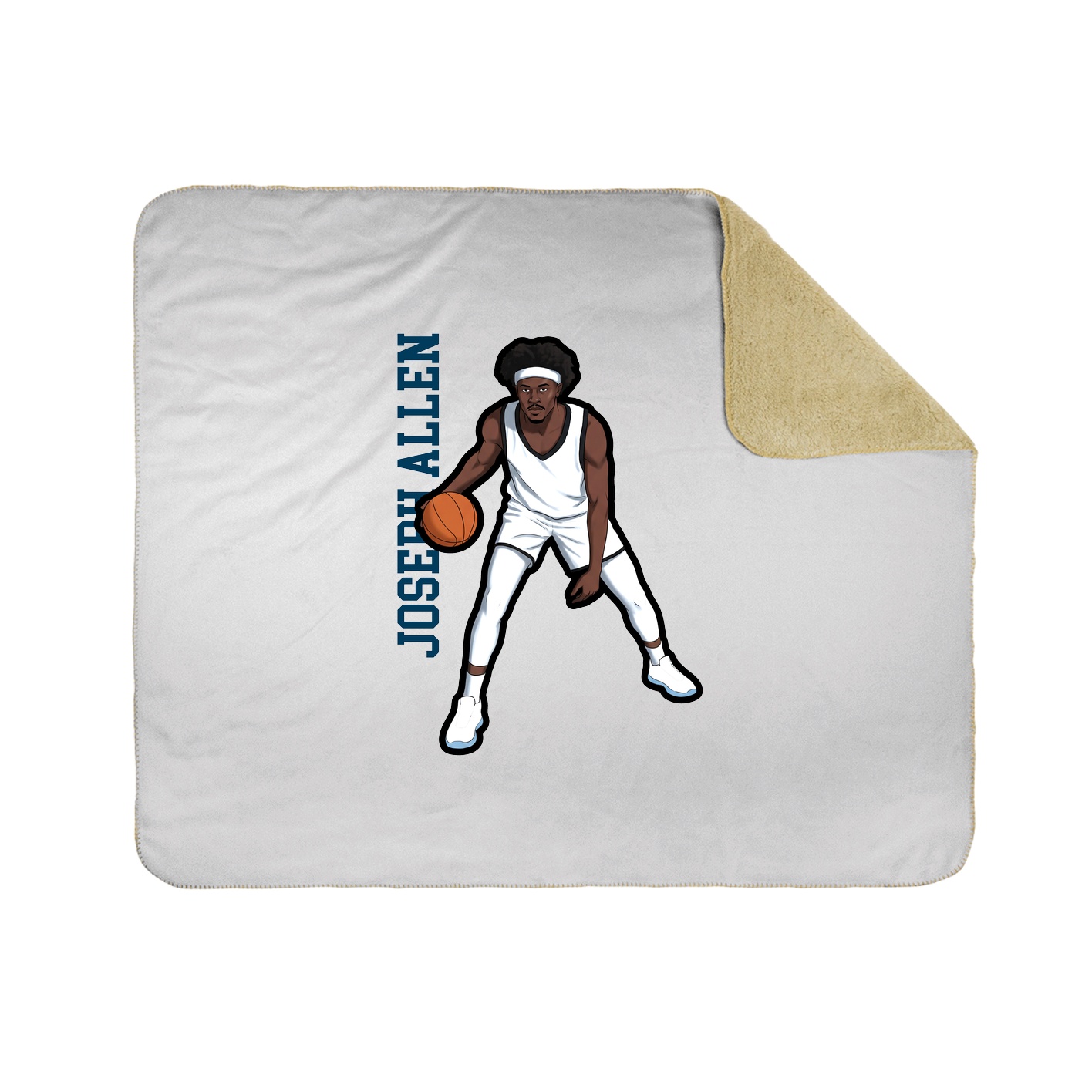 Throw Blanket — Name Vertical in White