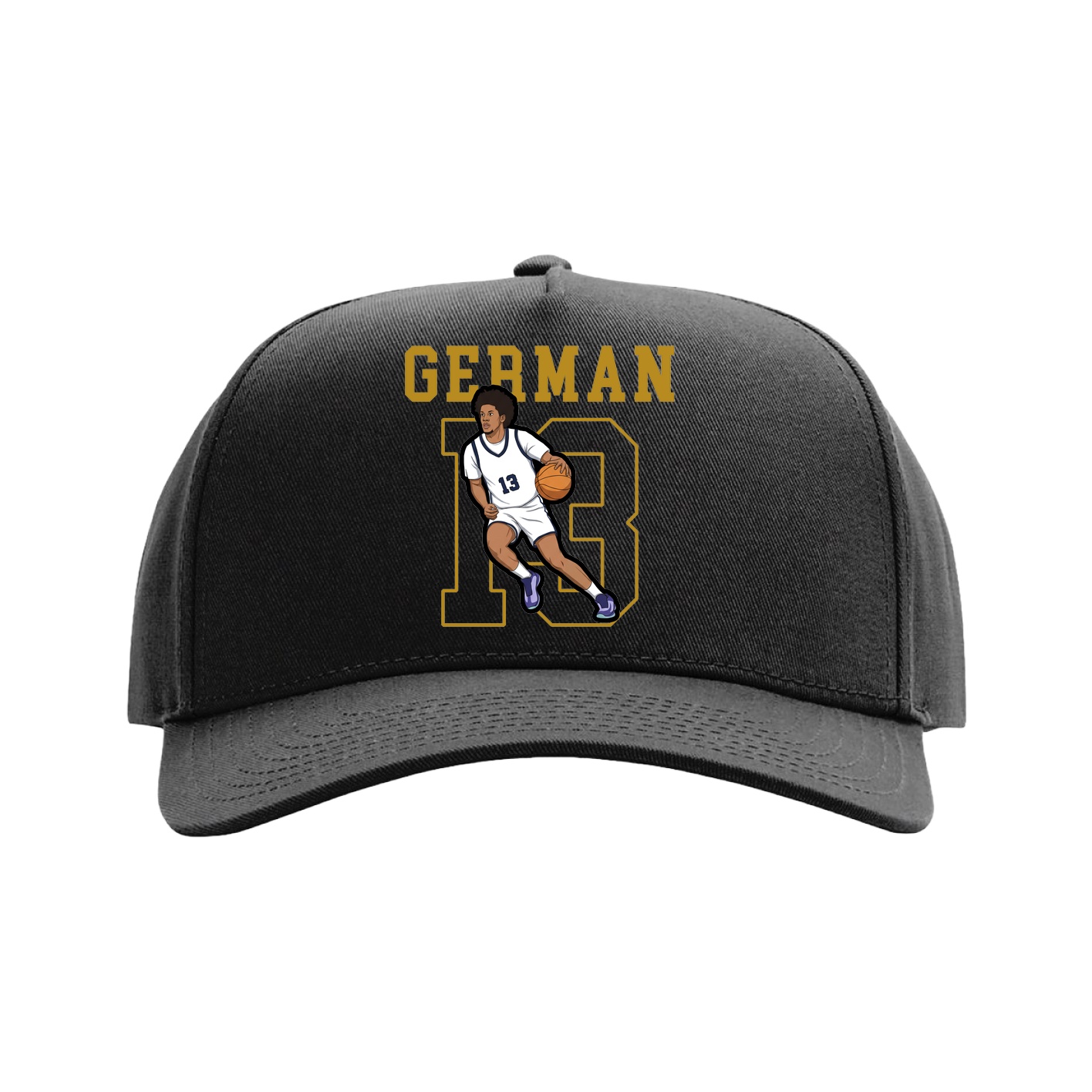 Full Fabric Five-Panel Champ Cap — Shirsey in Black