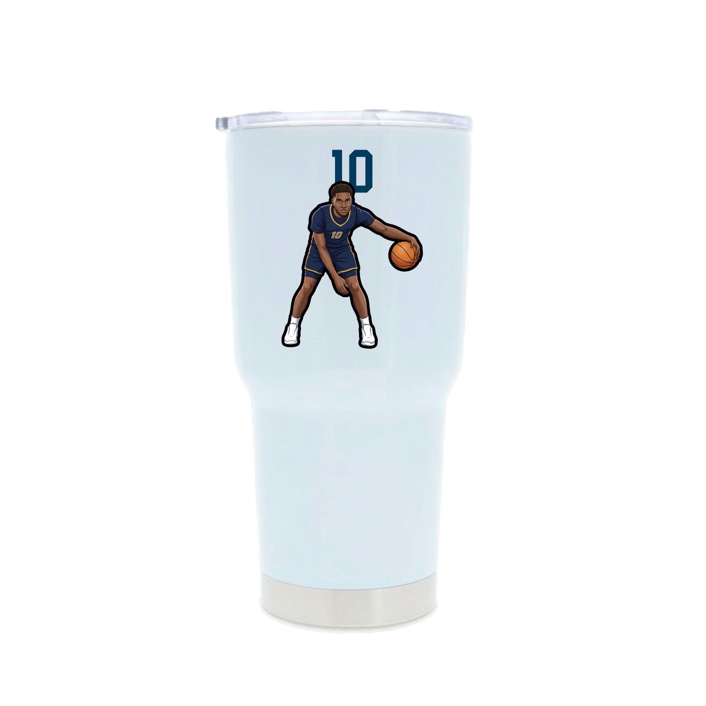 30oz Stainless Steel Tumbler — Number Top in White