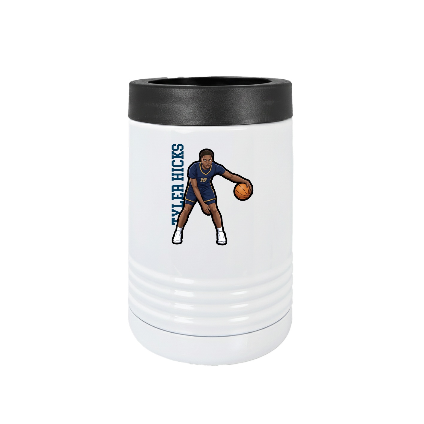 Beverage Holder — Name Vertical in White