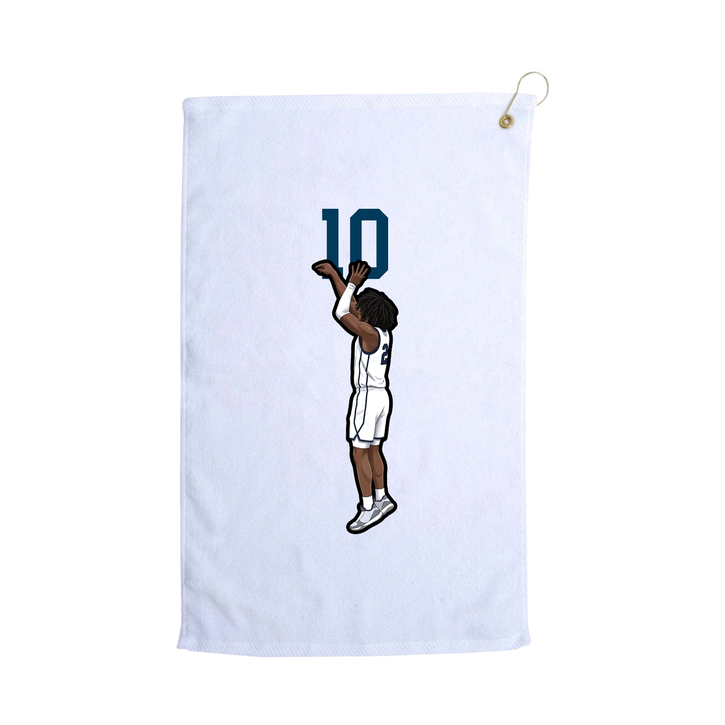 Golf Towel — Number Top in White
