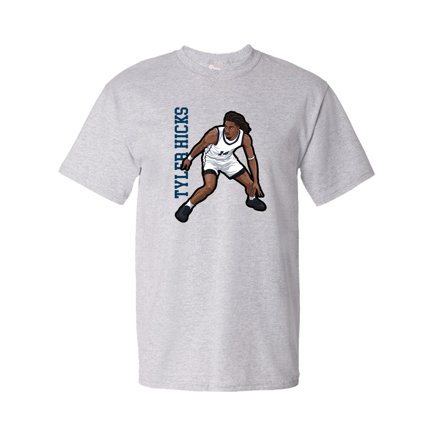 Tee — Name Vertical in Grey